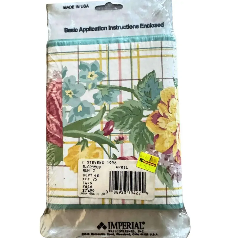 Vintage 1996 Ashley Taylor Floral Wall Border 5 Yards, Pre-Pasted & Strippable